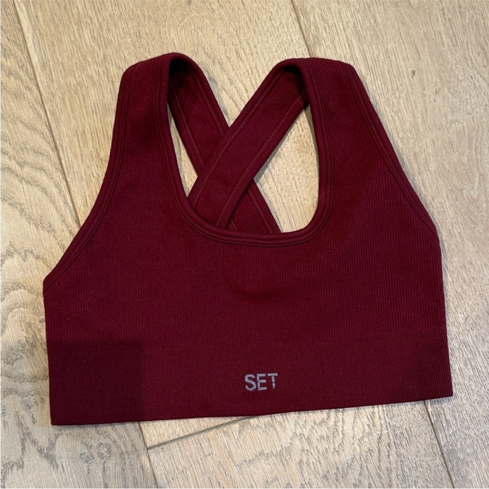 SET Active Deep Red Sports Bra never worn